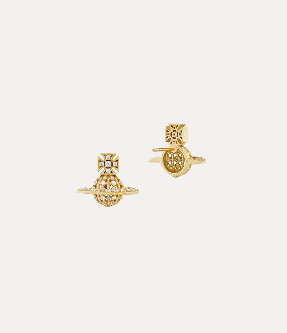 Vivienne Westwood Charlotte Bas Relief Earrings in GOLD/WHITE CZ